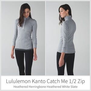 Lululemon Kanto Catch Me 1/2 Zip sweatshirt Heathered Herringbone size 4 women’s
